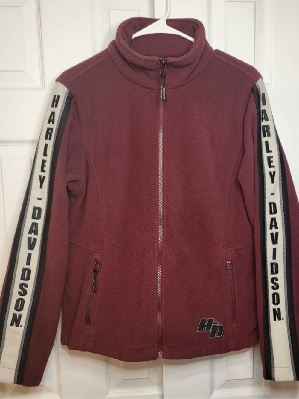 Harley-Davidson Burgundy Zip Fleece Jacket XL Women’s